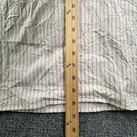 Standard Cloth Button Up Shirt Men's Size Large Striped Beige Short Sleeve NWT - Picture 3 of 11